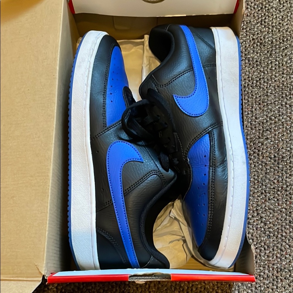 Nike Black and Blue court vision low